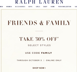 Акция -30% на сайте Ralph Lauren