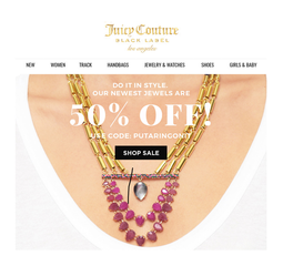 Скидка 50% на ювелирные украшения сайт Juicy Couture