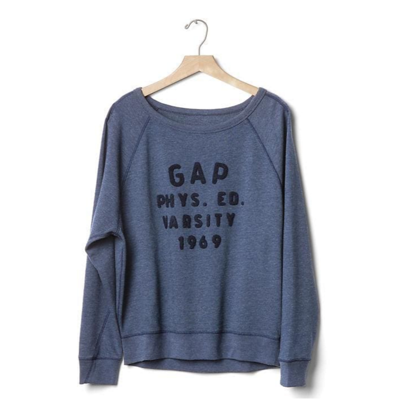 Пуловер однотонный Gap синий